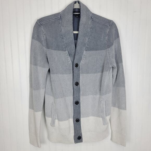 Express Ombre Button front Cardigan Men's Size Large Tall - Picture 1 of 8